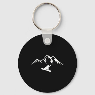 Snowboard Shirt Snow Mountain Winter Snowboarding  Keychain