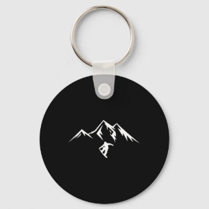 Snowboard Shirt Snow Mountain Winter Snowboarding  Keychain