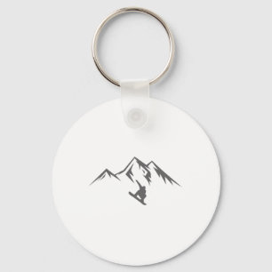 Snowboard Shirt Snow Mountain Winter Snowboarding  Keychain