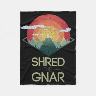 Snowboard Shred The Gnar Ski Winter Mountain Gift  Fleece Blanket