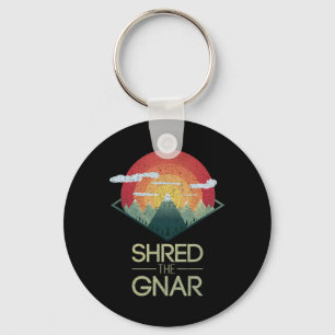Snowboard Shred The Gnar Ski Winter Mountain Gift Keychain
