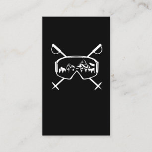 Snowboard Ski Goggles Snow Sport Mountains Business Card
