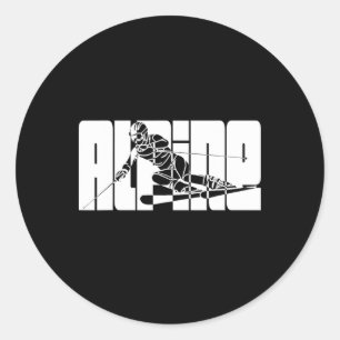 Snowboard Ski Winter Sports Downhill Alpine Skiing Classic Round Sticker