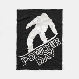 Snowboard Ski Winter Sports Snow Powder Day  Fleece Blanket