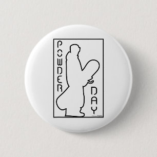 Snowboard Ski Winter Sports Snow Powder Day Logo  2 Inch Round Button