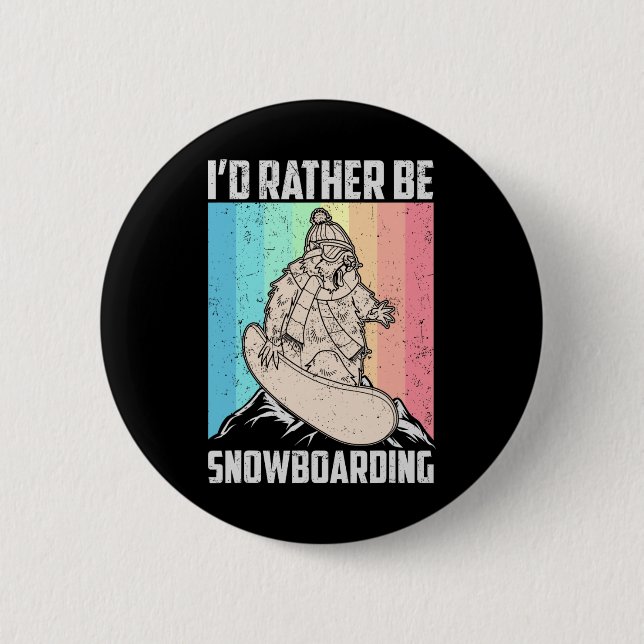 Snowboard Skiing Snowboarder Competitive Activity  2 Inch Round Button (Front)