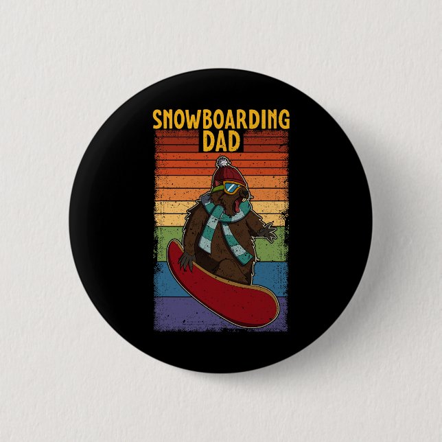 Snowboard Skiing Snowboarder Competitive Activity  2 Inch Round Button (Front)