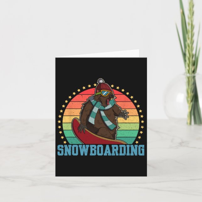Snowboard Skiing Snowboarder Competitive Activity  Card (Front)