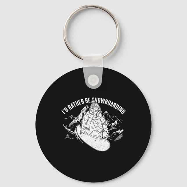 Snowboard Skiing Snowboarder Competitive Activity  Keychain (Front)