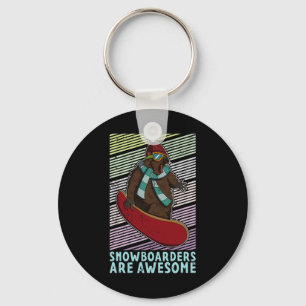 Snowboard Skiing Snowboarder Competitive Activity  Keychain