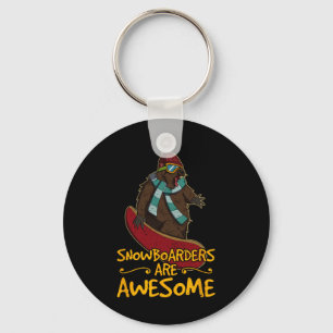 Snowboard Skiing Snowboarder Competitive Activity  Keychain