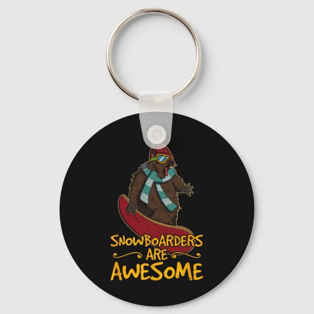 Snowboard Skiing Snowboarder Competitive Activity  Keychain (Front)