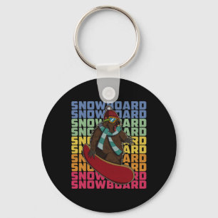 Snowboard Skiing Snowboarder Competitive Activity  Keychain