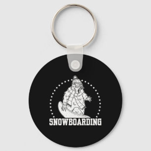 Snowboard Skiing Snowboarder Competitive Activity  Keychain