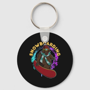 Snowboard Skiing Snowboarder Competitive Activity  Keychain