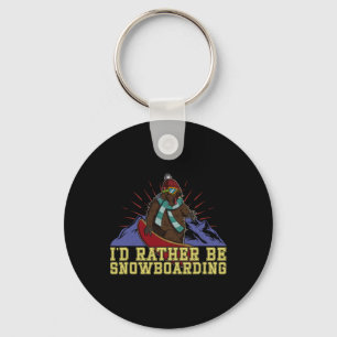 Snowboard Skiing Snowboarder Competitive Activity Keychain
