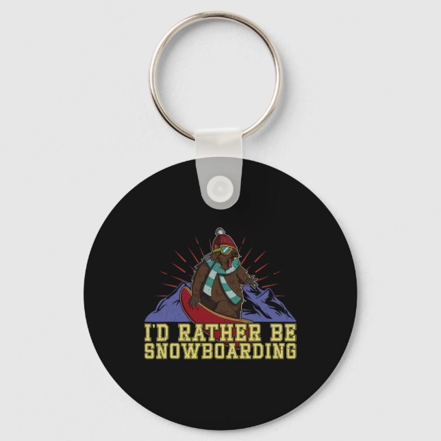 Snowboard Skiing Snowboarder Competitive Activity  Keychain (Front)