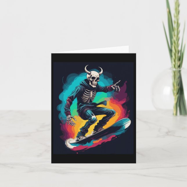 Snowboard Skull Snowboarding Skull Snowboarder Sku Card (Front)
