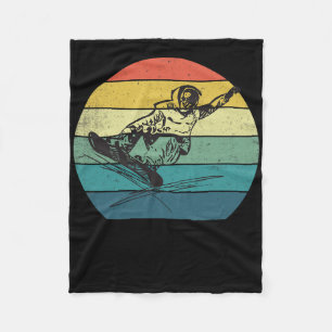 Snowboard Slide Tricks Snow Winter Vintage Retro Fleece Blanket