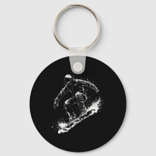 Snowboard Sliding In Style Keychain