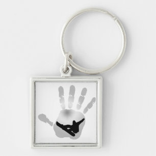 snowboard snow flakes keychain