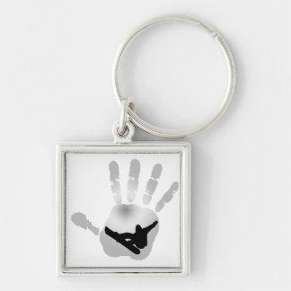 snowboard snow flakes keychain