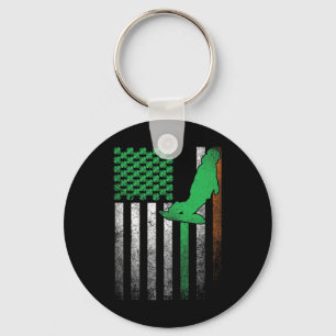 Snowboard Snow Ski Irish American Flag St. Patrick Keychain