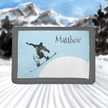 Snowboard Snow Sports  Personalized Trifold Wallet<br><div class="desc">This design may be personalized in the area provided by changing the photo and/or text. Or it can be customized by choosing the click to customize further option and delete or change the colour of the background, add text, change the text colour or style, or delete the text for an...</div>