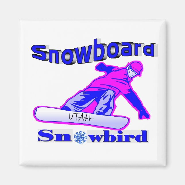 Snowboard Snowbird Magnet (Front)