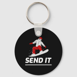Snowboard Snowboarder Send It Snowboarding Winter  Keychain