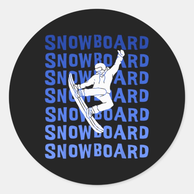 Snowboard Snowboarder Shredding Kids Winter Sports Classic Round Sticker (Front)