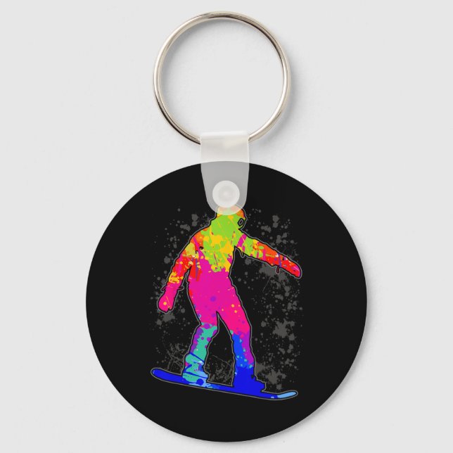Snowboard Snowboarder Snowboarding Boys Kids Men 2 Keychain (Front)