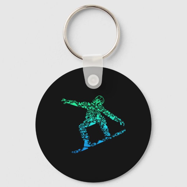 Snowboard Snowboarder Snowboarding Men Boys Kids  Keychain (Front)