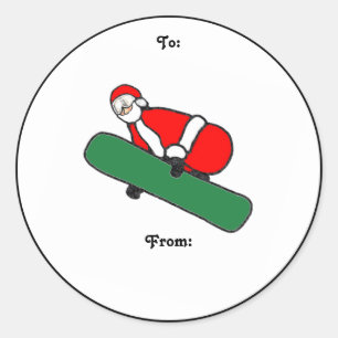 Snowboard Snowboardeur étiquettes cadeaux de Noël