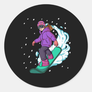 Snowboard Snowboarding 6  Classic Round Sticker
