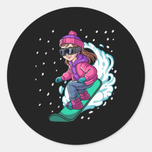 Snowboard Snowboarding 7  Classic Round Sticker
