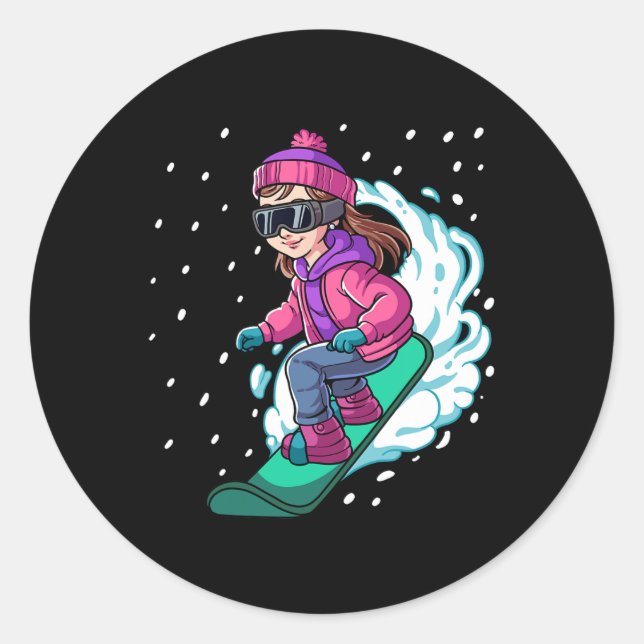 Snowboard Snowboarding 7  Classic Round Sticker (Front)