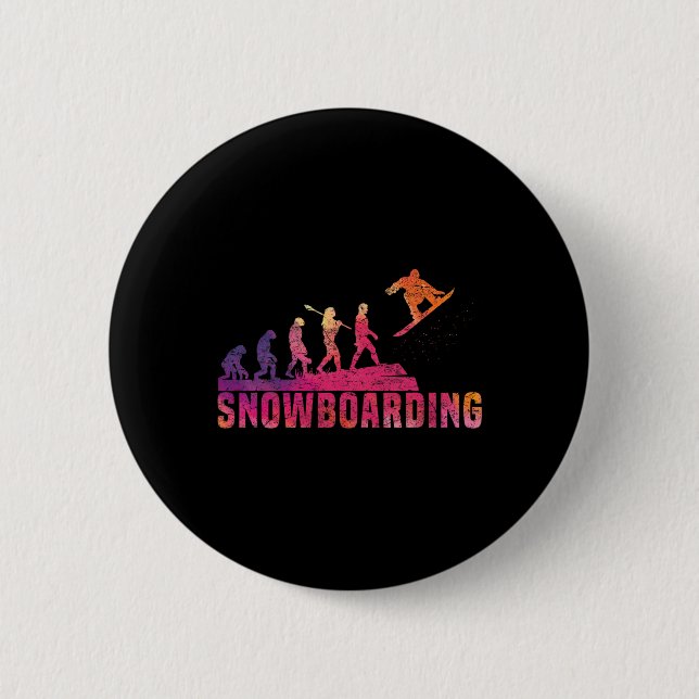 Snowboard Snowboarding Evolution Freestyle Snowboa 2 Inch Round Button (Front)