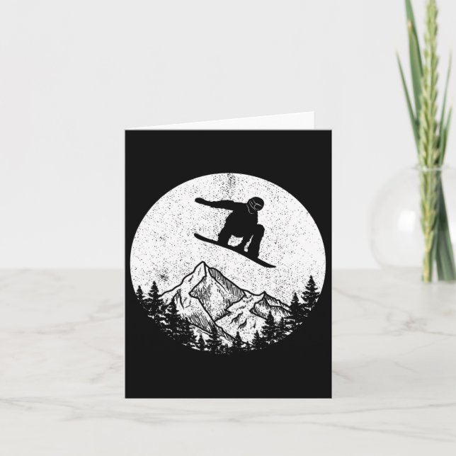 Snowboard Snowboarding Silhouette Snowboarding Gif Card (Front)