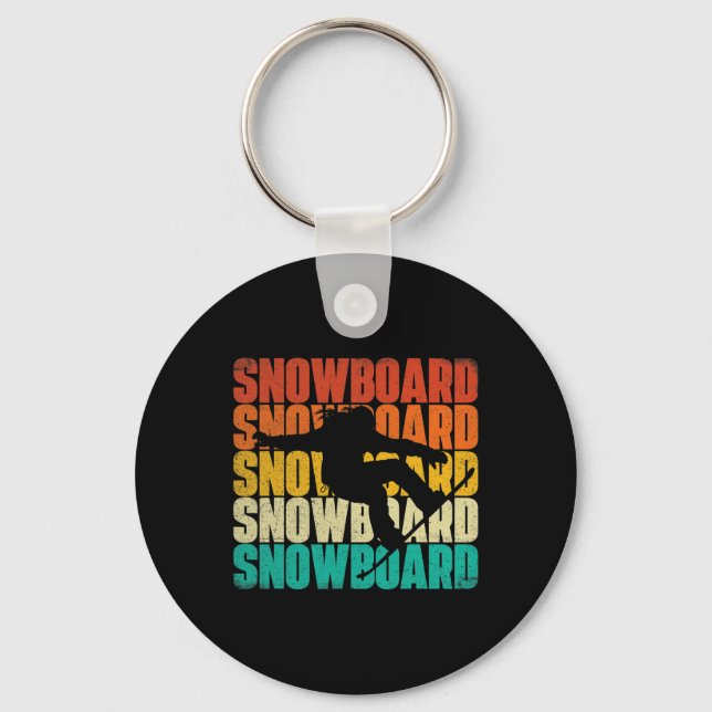 Snowboard - Snowboarding Snowboarder Downhill Inst Keychain (Front)