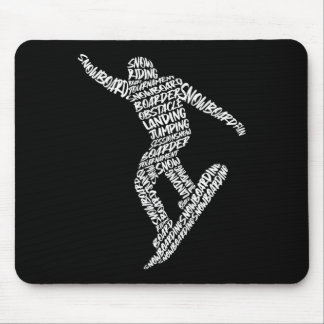 Snowboard Snowboarding Typography Boys Kids Men Sn Mouse Pad
