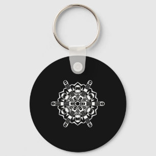 Snowboard Snowflake Winter Sports Mountain Half-pi Keychain