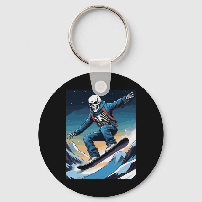 Snowboard Streetwear Snowboarding Skull Snowboarde Keychain (Front)