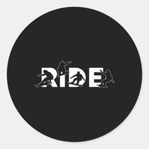 Snowboard Stuff Snowboarding Gifts Men Women Kids Classic Round Sticker