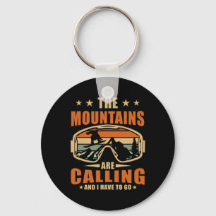 Snowboard The Mointains Are Calling Snowboarder  Keychain
