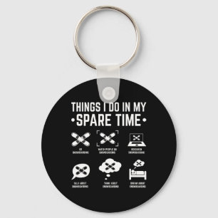 Snowboard Things I Do In My Spare Time Snowboardin Keychain