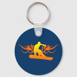 snowboard. tribal. keychain
