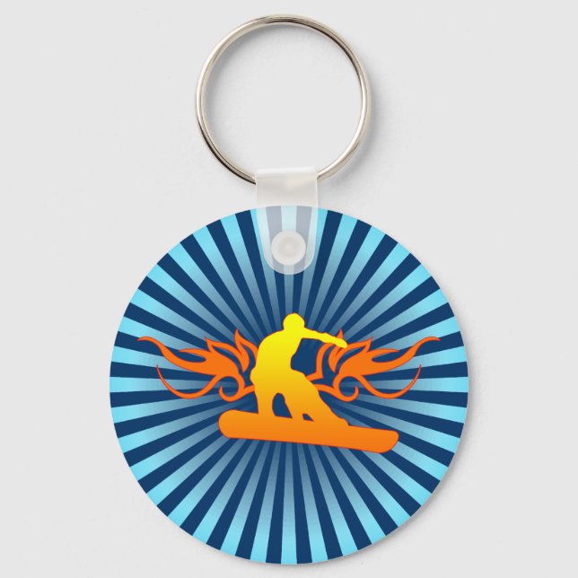 snowboard. tribal. keychain (Front)