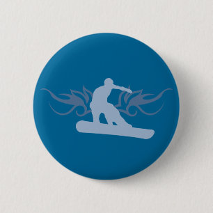snowboard. tribalz. 2 inch round button