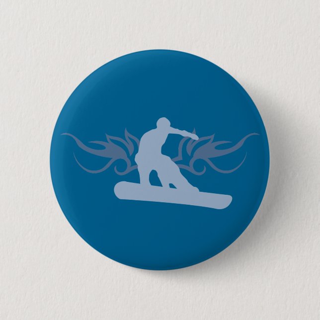 snowboard. tribalz. 2 inch round button (Front)